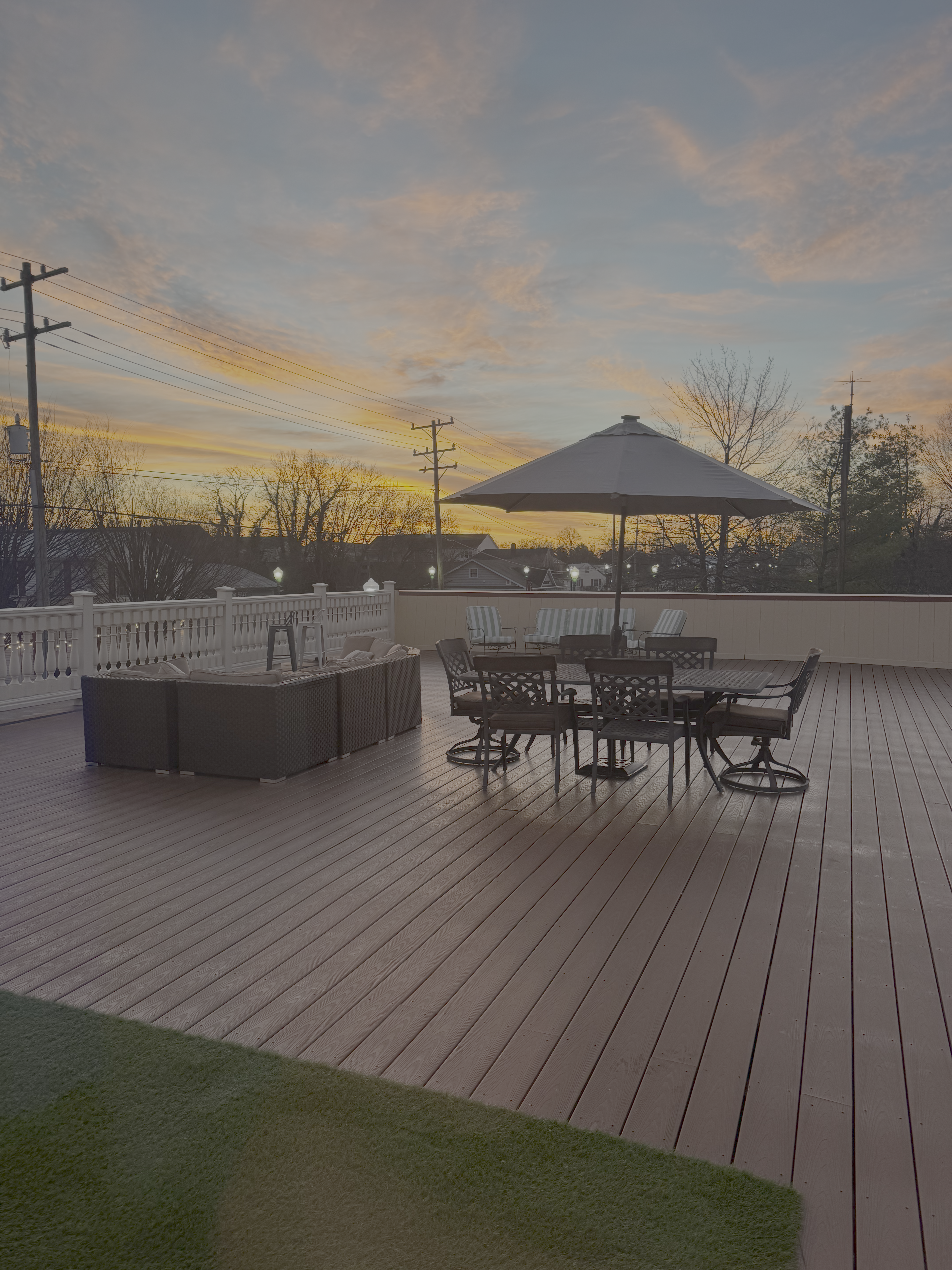 The Hive rooftop terrace with comfortable seating and sunset views
